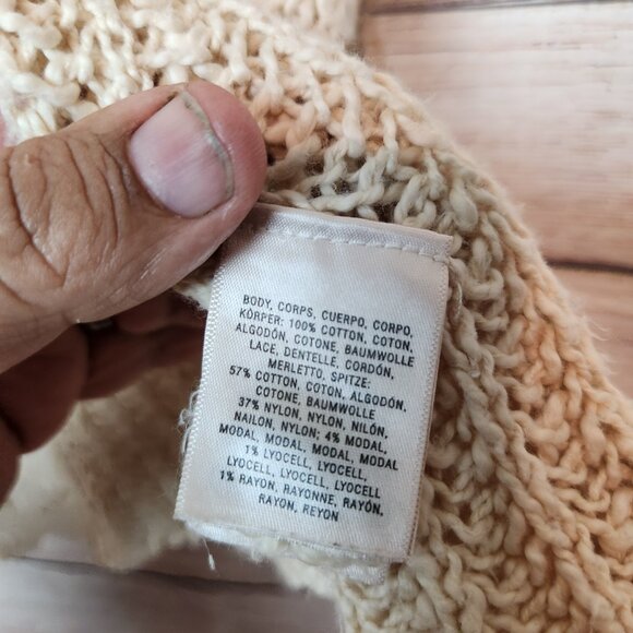 Anthropologie Sirretta Cardigan With Lace Trim Knitted & Knotted Women's Size L - Picture 11 of 16